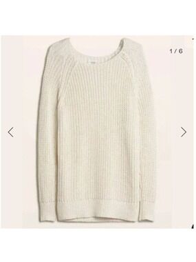 ARITZIA | Wilfred Ivory Linen Randonnai Sweater Chunky Knit Side Slits sz S